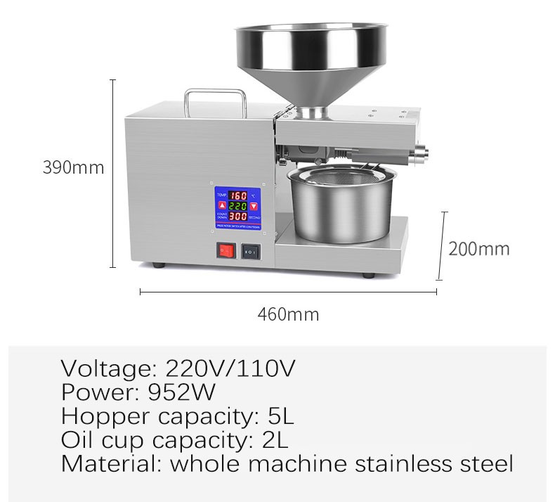 K38 Oil Press Household FLaxseed Oil Peanut Oil Press Automatic Cold Press Oil Machine coconut oil maker for coconut & seeds