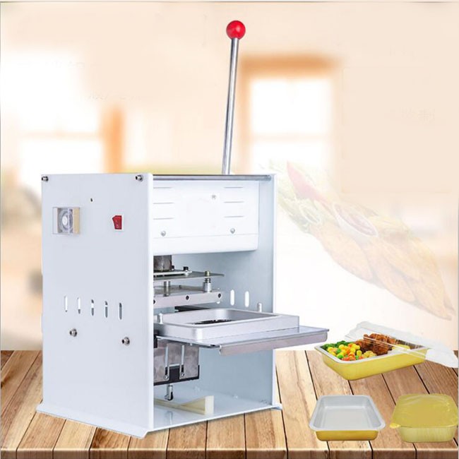 Aluminum box aluminum foil box sealing machine instant noodle box sealing machine small pot tea sealing machine yogurt cup sealing cup machine