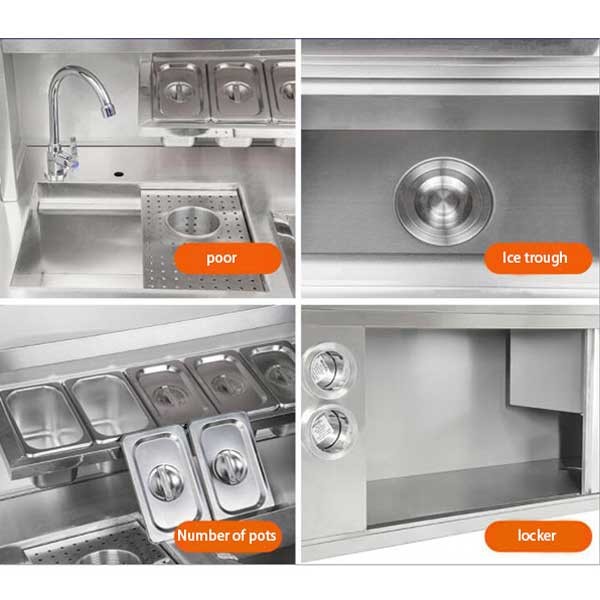 Milk tea console / stainless steel console / water bar / tea table / milk tea table / milk tea refrigerator bar equipment